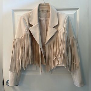 Altar'd State Cream Fringe Jacket Size Medium